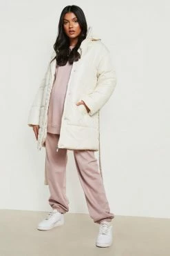 Coupon ⭐ Maternity Padded Borg Hood Parka ???? Coat Stone ????