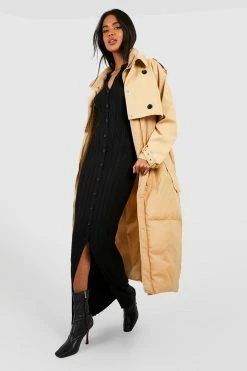 New ???? Puffer Detail Trench ???? Coat Stone ????