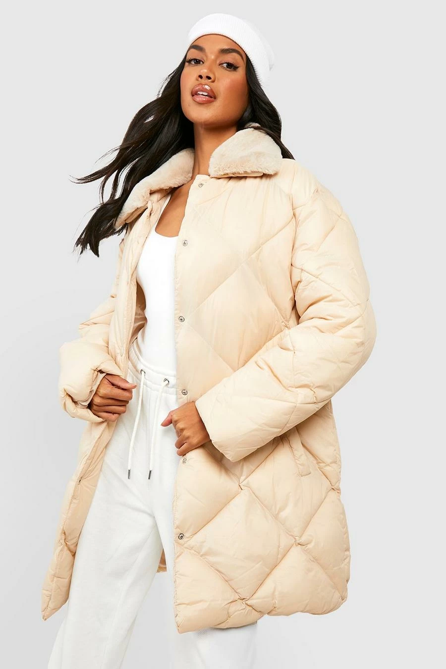 Top 10 ???? Tall Faux Fur Collar Diamond Quilt Puffer Stone ???? 1 Top 10 ???? Tall Faux Fur Collar Diamond Quilt Puffer Stone ????
