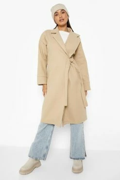 Top 10 ⭐ Tie Side Belted Wool Look ???? Coat Stone ????