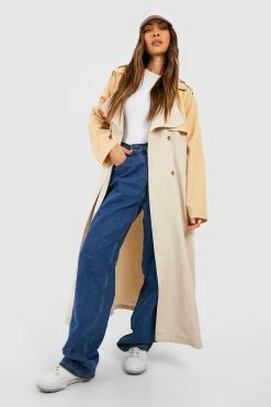 Best reviews of ???? Two Tone Belted Trench ???? Coat Stone ❤️